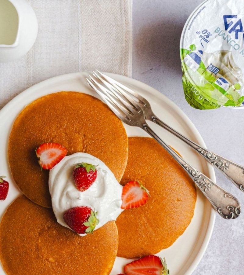 Pancake yogurt e fragole